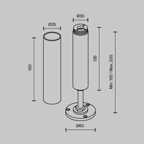
                    Аксессуар Maytoni Technical CA025BA-B        
    