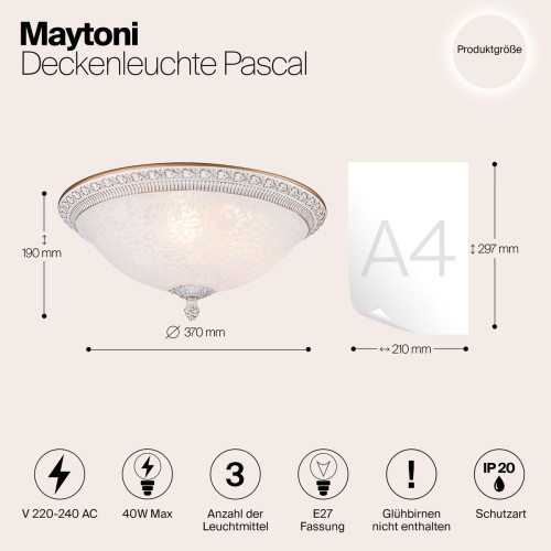 
                    Потолочный светильник Maytoni Pascal C908-CL-03-W        
    
