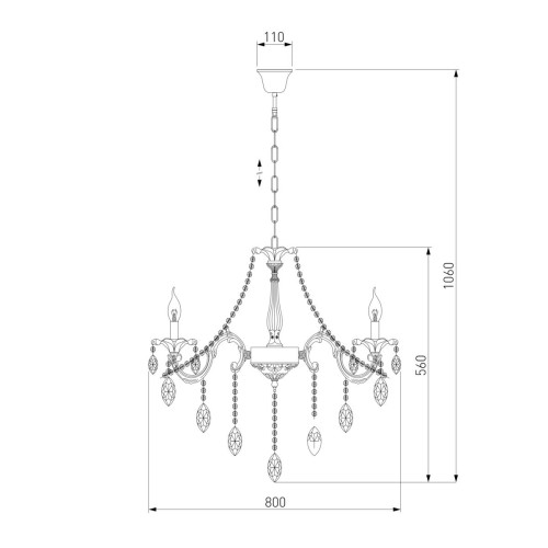 
                    Подвесная люстра Eurosvet Veletta 10108/8 белый/прозрачный хрусталь Strotskis        
    