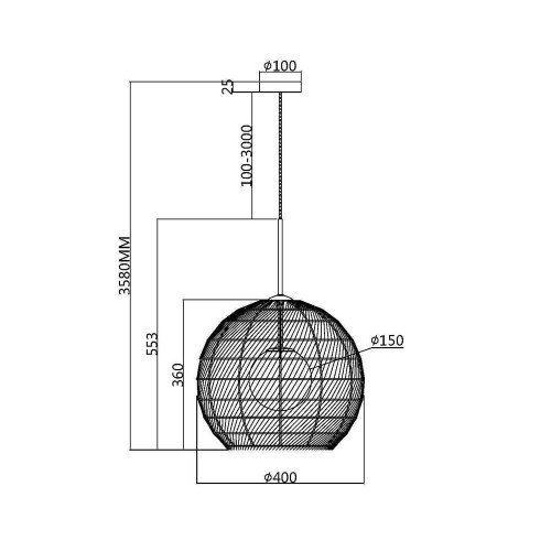 
                    Подвесной светильник Maytoni Cane MOD204PL-01B        
    
