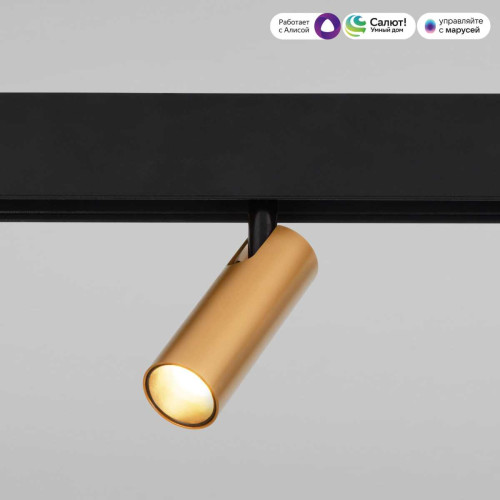 
                    Трековый светодиодный светильник Elektrostandard (Умный дом) Slim Magnetic Dim Cubo 85070/01 латунь a063529        
    