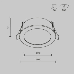 Встраиваемый светильник Maytoni Technical Downlight Orb DL130-GX53-MG