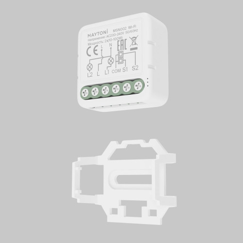 
                    Wi-Fi выключатель двухканальный (без нуля) Maytoni Technical Smart home MSN002        
    