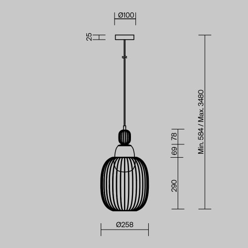 
                    Подвесной светильник Maytoni Levitation MOD376PL-01G1        
    