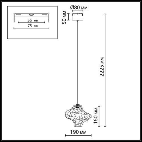 
                    Подвесной светодиодный светильник Odeon Light L-Vision Ordi 5108/3L        
    