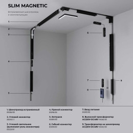 Подвесной трековый светодиодный светильник Elektrostandard Slim Magnetic Milo 85105/01 30W 4000K черный a064802