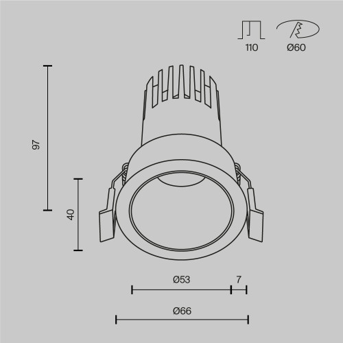
                    Встраиваемый светильник Maytoni Technical DL116-10W-3K-W        
    