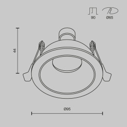 Встраиваемый светильник Maytoni Technical Downlight Share DL126-GU10-B