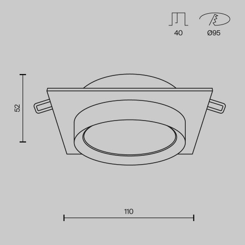 
                    Встраиваемый светильник Maytoni Hoop DL086-GX53-SQ-W        
    
