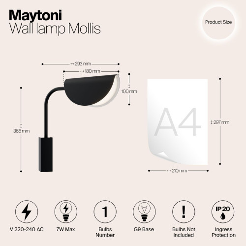 
                    Бра Maytoni Mollis MOD126WL-01B        
    