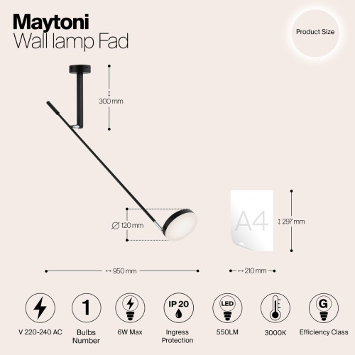 
                    Настенный светодиодный светильник Maytoni Fad MOD070WL-L6B3K        
    