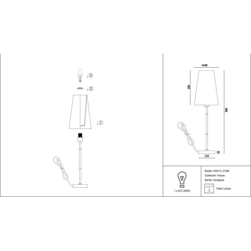 
                    Настольная лампа Maytoni Zaragoza H001TL-01BS        
    