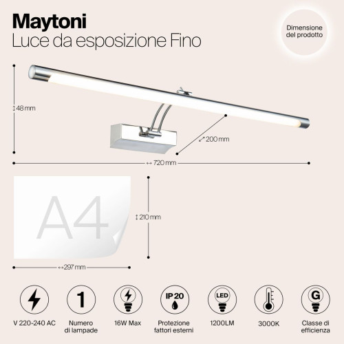 
                    Подсветка для картин Maytoni Fino MIR003WL-L16CH        
    