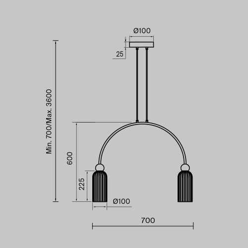 
                    Подвесная люстра Maytoni Antic MOD302PL-02GR        
    