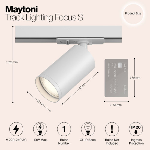 
                    Трековый светильник Maytoni Track Lamps TR020-1-GU10-W        
    