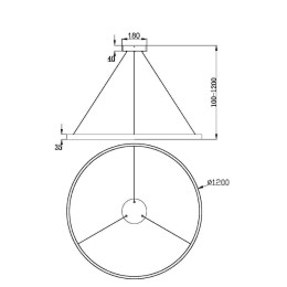 Подвесной светодиодный светильник Maytoni Rim MOD058PL-L65BSK