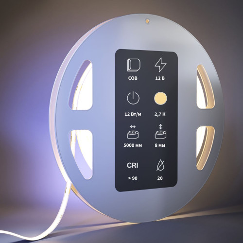 
                    Светодиодная лента Maytoni 12W/m 384LED/m COB теплый белый 5M 201074        
    