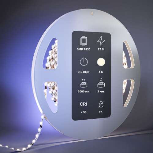 
                    Светодиодная лента Maytoni 9,6W/m 120LED/m 2835SMD дневной белый 5M 201107        
    