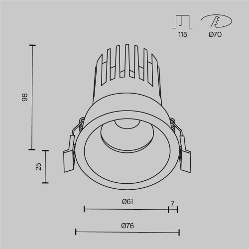 
                    Встраиваемый светильник Maytoni Technical DL117-15W-3K-B        
    