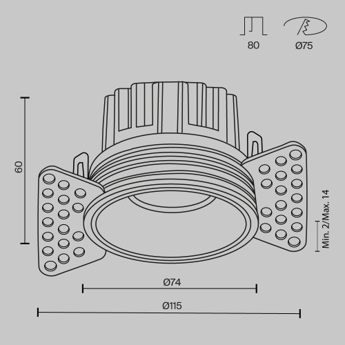 
                    Встраиваемый светодиодный светильник Maytoni Round DL058-12W3K-TRS-BS        
    