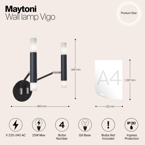 
                    Бра Maytoni Vigo MOD620WL-04B        
    