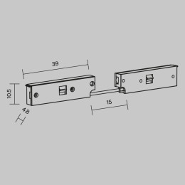 Коннектор питания угловой Maytoni Technical Accessories for tracks Levity TRA184CPC-1B-3