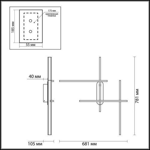 
                    Настенный светильник Odeon Light RUDY 3890/36WLP        
    