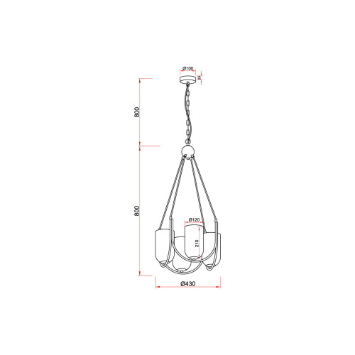 
                    Подвесная люстра Vele Luce Fiamma VL5812P04        
    