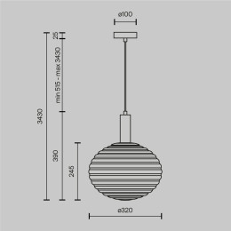 Подвесной светильник Maytoni Reels MOD268PL-01G