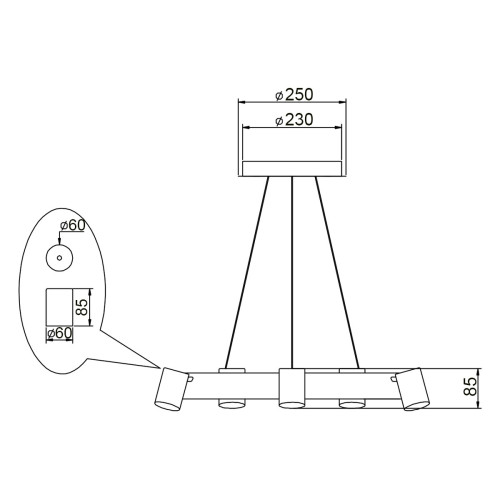 
                    Подвесной светильник Vele Luce Octopus VL10152P05        
    