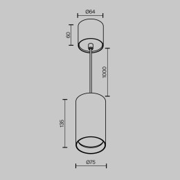Подвесной светодиодный светильник Maytoni Technical Vol P100PL-20W3K-B