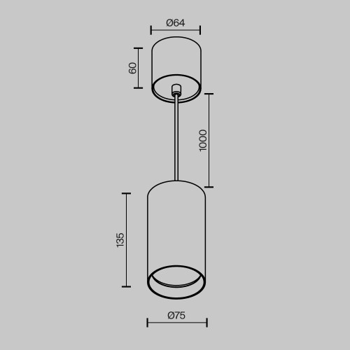 
                    Подвесной светодиодный светильник Maytoni Technical Vol P100PL-20W3K-B        
    