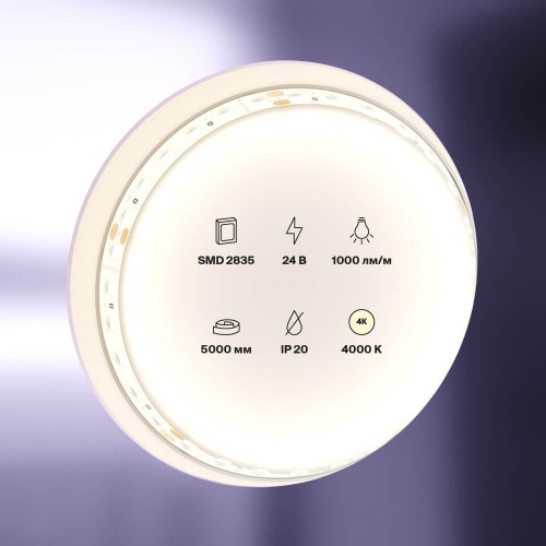 
                    Светодиодная лента Maytoni Technical 9,6W/m 120LED/m 2835SMD дневной белый 5M 10143        
    