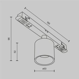 Трековый светодиодный светильник Maytoni Technical Exility Alfa S TR132-2-7W3K-W