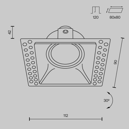
                    Встраиваемый светильник Maytoni Technical Dot DL042-01-SQ-W         
    