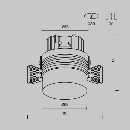 
                    Встраиваемый светодиодный светильник Maytoni Technical Nude DL065-12W4K-TRS-W        
    