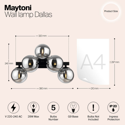 
                    Бра Maytoni Dallas MOD547WL-05B        
    