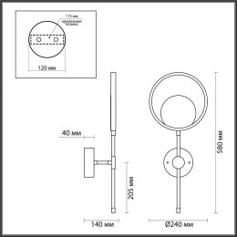 Настенный светильник Odeon Light Midcent Denzel 4322/15WL
