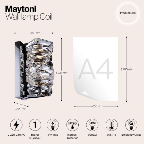 
                    Настенный светодиодный светильник Maytoni Coil MOD124WL-L6CH3K        
    