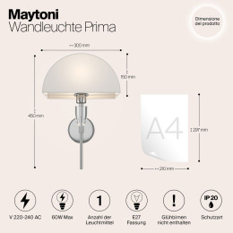 Настенный светильник Maytoni Prima Z034WL-01CH