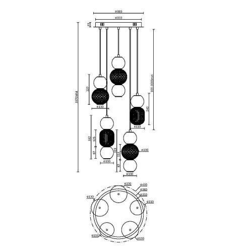 
                    Подвесная светодиодная люстра Maytoni Drop MOD273PL-L80G3K        
    