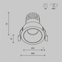 Встраиваемый светильник Maytoni Technical DL123-10W-2.7K-W