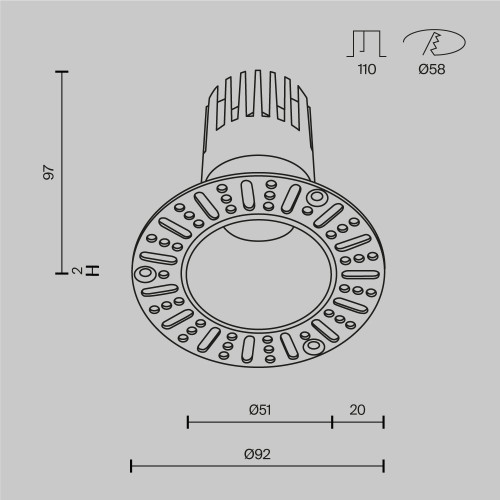 
                    Встраиваемый светильник Maytoni Technical Downlight Dip DL120-10W-3K-TRS-W        
    