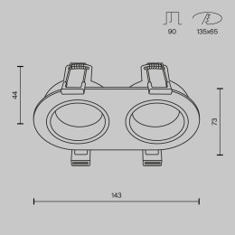Встраиваемый светильник Maytoni Technical Downlight Share DL126-02-GU10-W