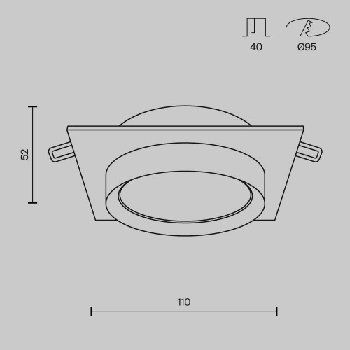 
                    Встраиваемый светильник Maytoni Hoop DL086-GX53-SQ-WS        
    