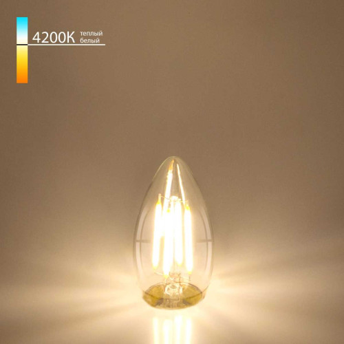 
                    Лампа светодиодная филаментная Elektrostandard E27 7W 4200K прозрачная a048673        
    