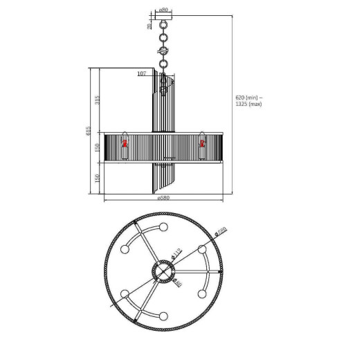 
                    Подвесная люстра Maytoni Frame MOD174PL-06G        
    
