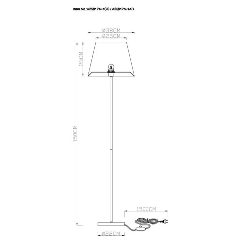 
                    Торшер Arte Lamp Elba A2581PN-1CC        
    
