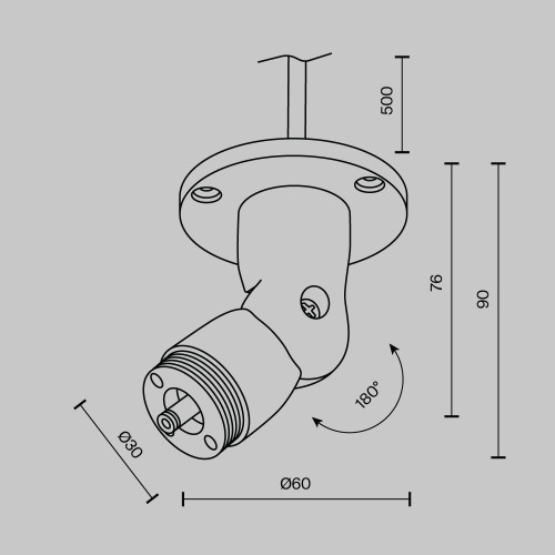 
                    Аксессуар Maytoni Technical C027CS-P-B        
    