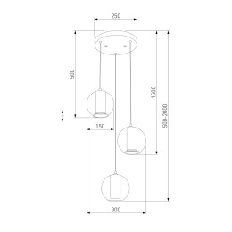 Подвесная светодиодная люстра Eurosvet Cobble 50258/3 LED дымчатый/бирюзовый